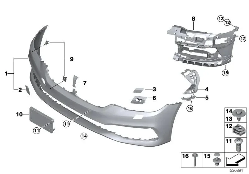 BMW 5 Serisi G30 Tampon Ön Bakaliti L Üst Sol 51117385347