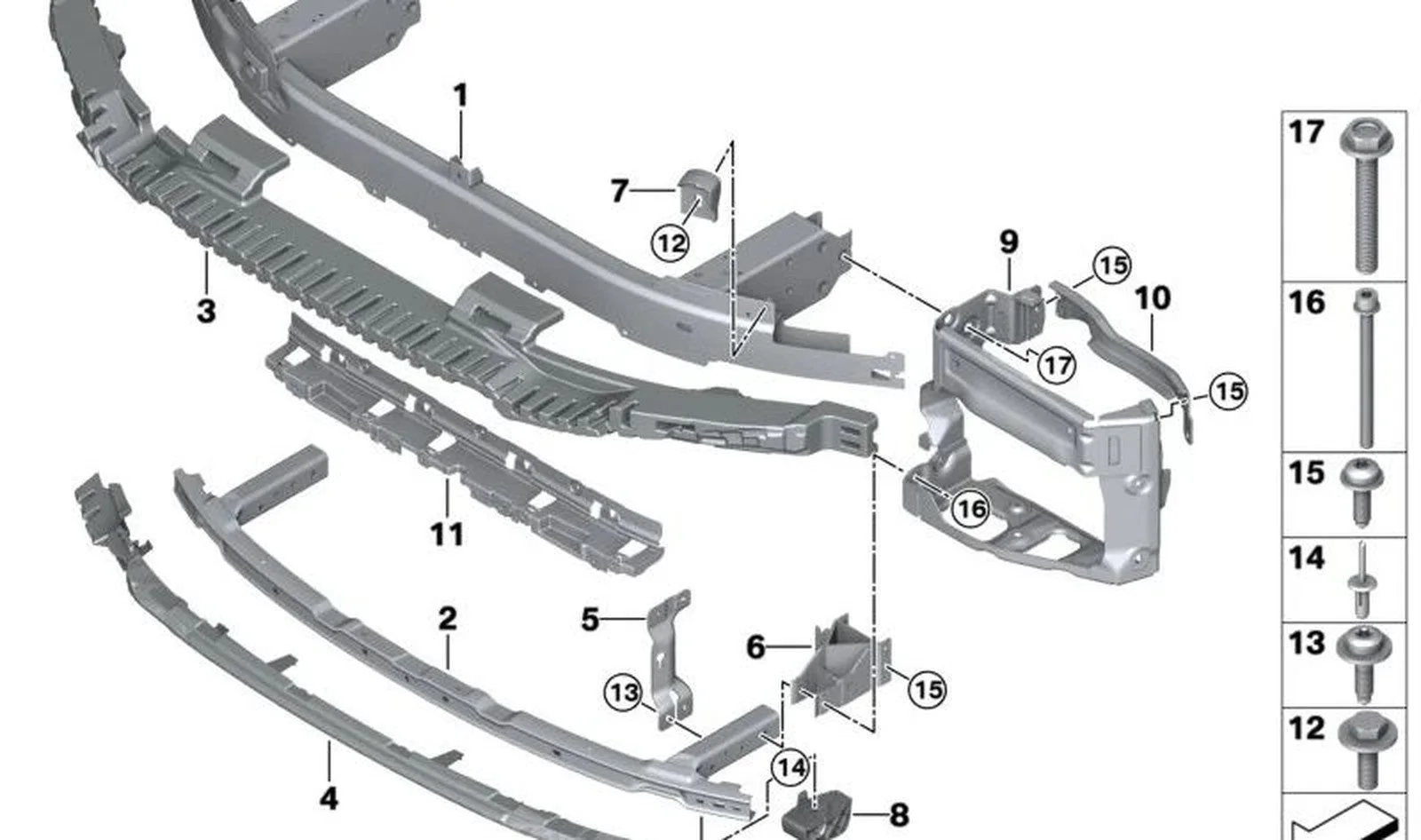 BMW 5 Serisi F90 G30 Tampon Ön Demiri 51117385288