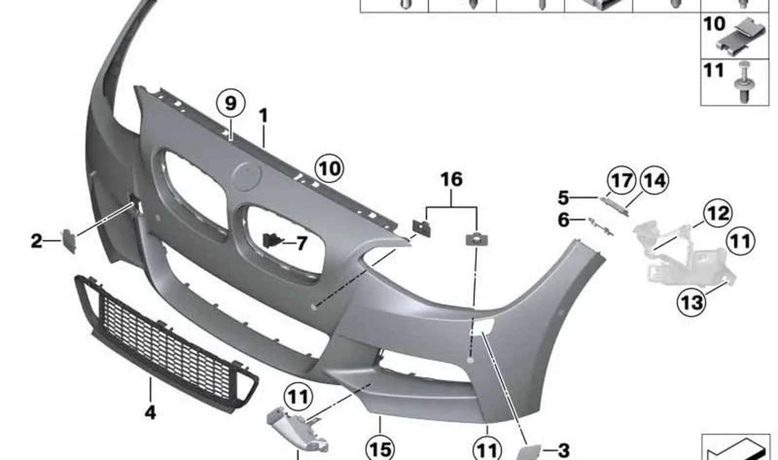 BMW 1 Serisi F20 F21 Tampon Ön Far Temizleme M 51118053807