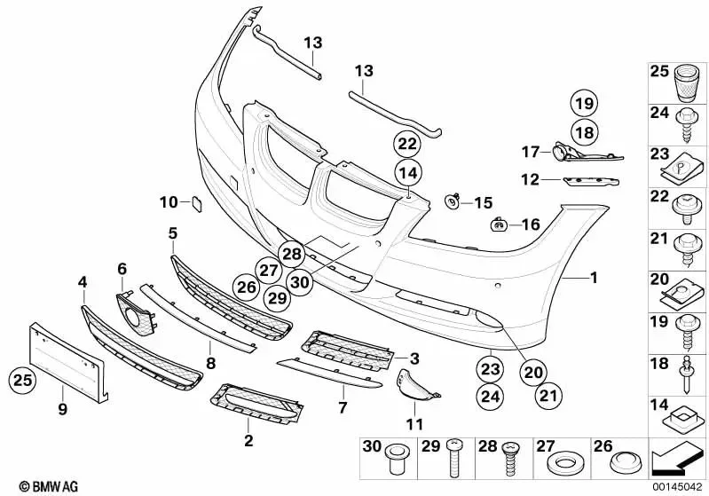 BMW 3 Serisi E90 Tampon Ön Pdc 51117170051