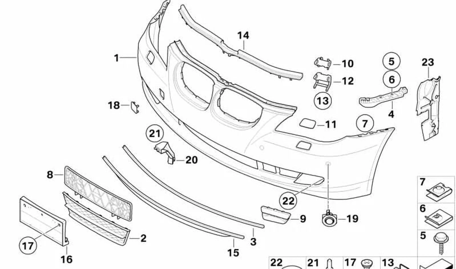BMW 5 Serisi E60 E61 Tampon Ön Pdc 51117178079