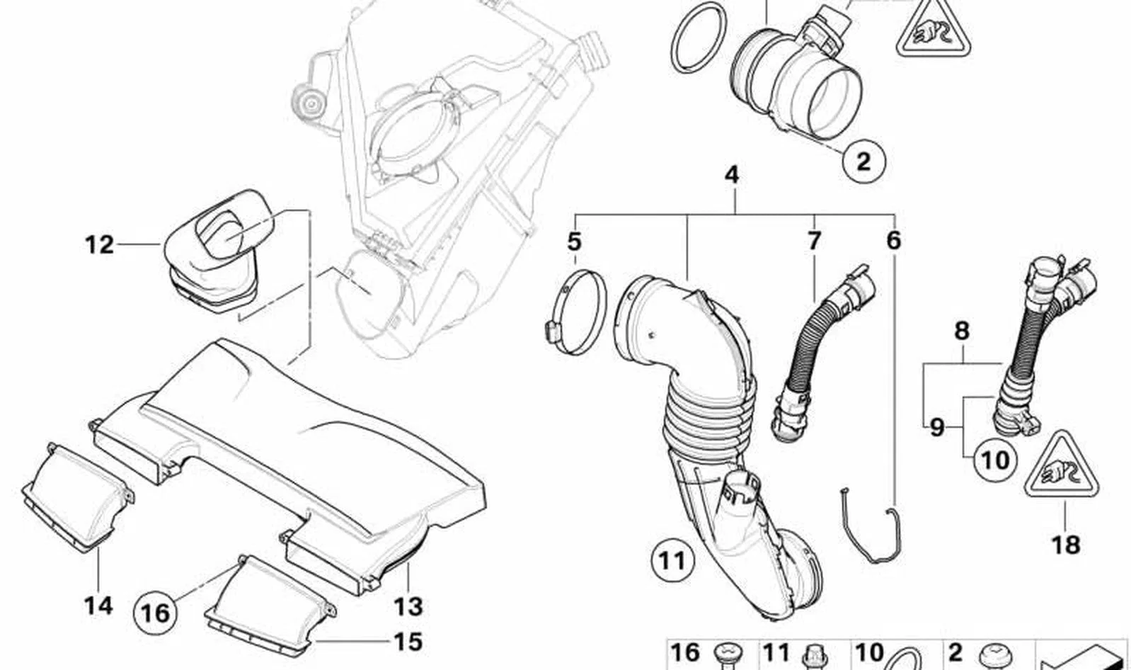 BMW 1 Serisi 3 Serisi E87 E90 N47 Temiz Hava Borusu 13717810135