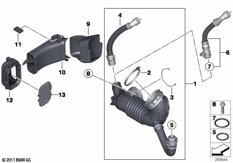 BMW F20 F21 F22 F30… N47 Temiz Hava Borusu 13717810745