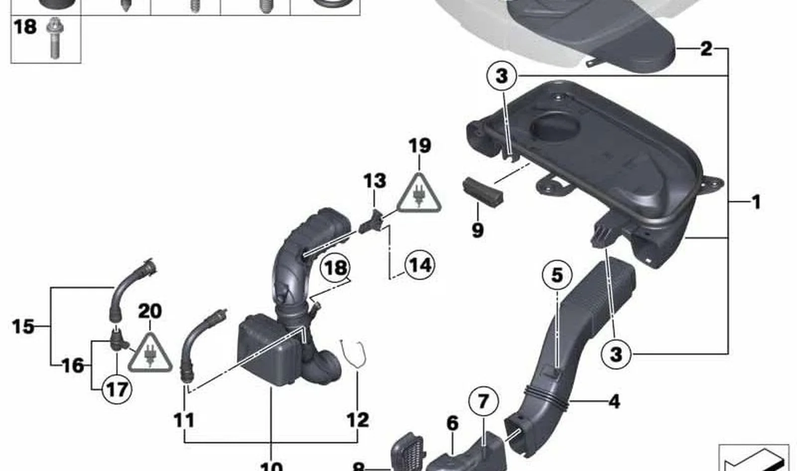 BMW 5 Serisi F07 F10 F11 N47 Temiz Hava Borusu 13718512014