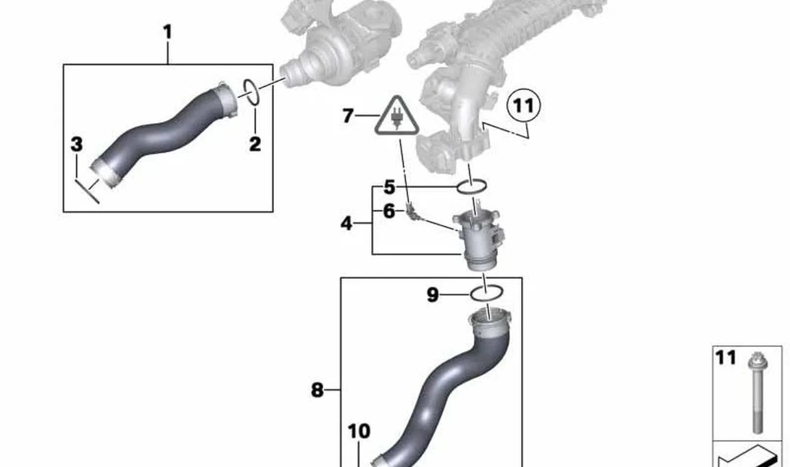BMW E46 E81 E82 E83… M47 M57 N47 Turbo Hortum Contası 11617791235
