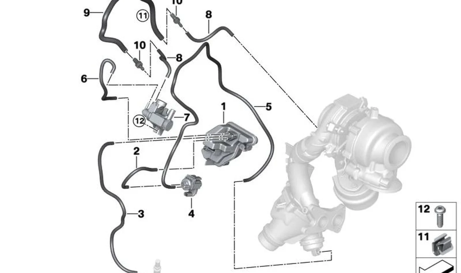 BMW F39 F40 F44 F45… B47 Vakum Pompası 11658581292