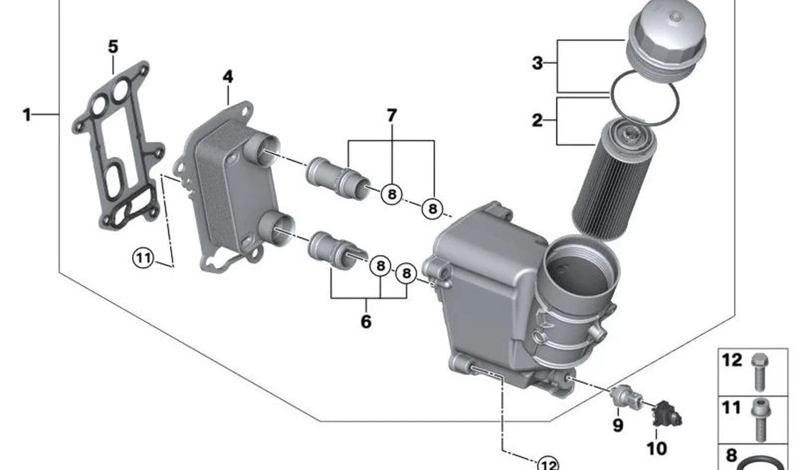 BMW E60 E61 E81 E82… N47 Yağ Radyatörü 11427802113